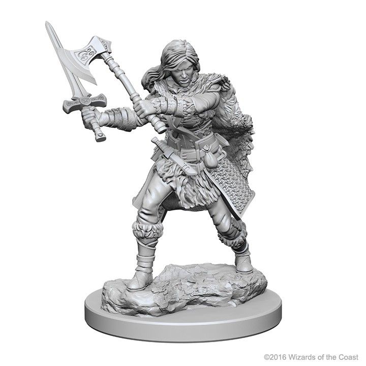 D&D Mini Female Human Barbarian
