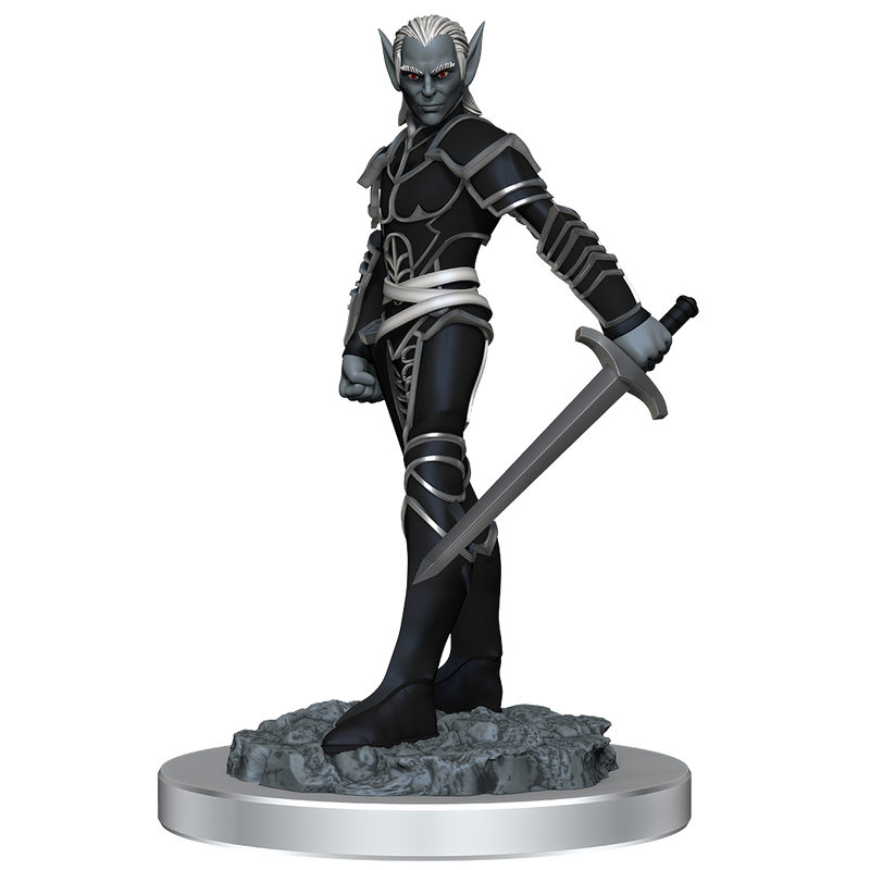 D&D Mini Drow Fighter