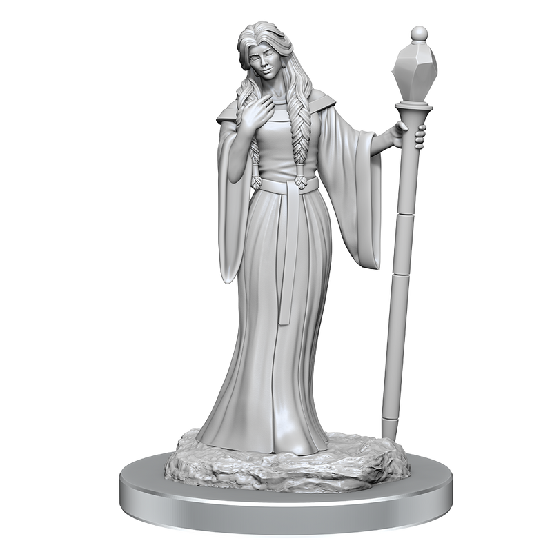 Critical Role Unpainted Miniatures Human Wizard Female & Halfling Holy Warrior Female