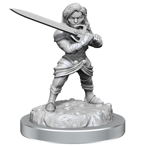 Critical Role Unpainted Miniatures Human Wizard Female & Halfling Holy Warrior Female