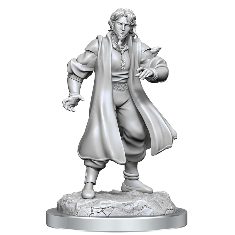 Critical Role Unpainted Miniatures Male Human Sorcerer Merchant & Tiger Demon