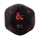 D&D D20 Plush Dice Bag Black and Red