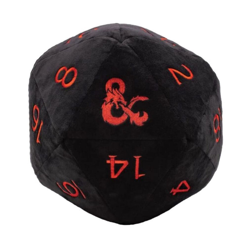 D&D D20 Plush Dice Bag Black and Red