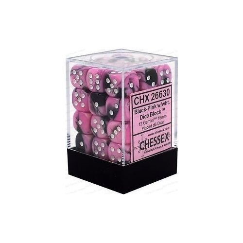 CHX 26830 Gemini 12mm d6 Black-Pink/White Block (36)