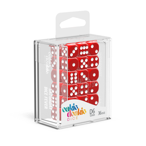 Oakie Doakie Dice D6 12mm Solid Red (36)