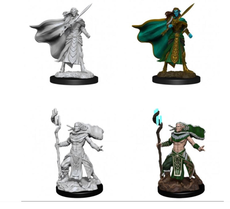 Magic The Gathering Unpainted Miniatures Elf Fighter & Elf Cleric