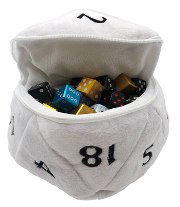 D&D D20 Plush Dice Bag White