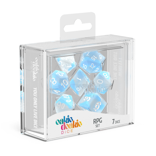 Oakie Doakie Dice RPG Set Glow in the Dark - Arctic