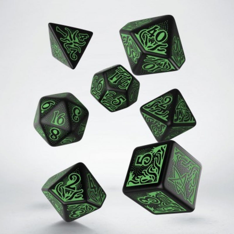 Q Workshop Call of Cthulhu 7th Edition Black & Green Dice Set 7