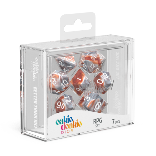 Oakie Doakie Dice RPG Set GemiDice - Silver-Rust (7)