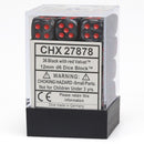 CHX 27878 Velvet 12mm d6 Black/Red Block (36)