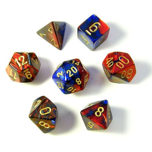 CHX 26429 Gemini Blue-Red/Gold 7-Die Set