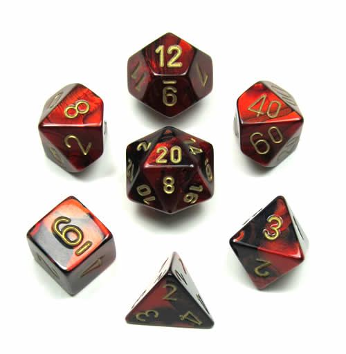 CHX 26433 Gemini Black-Red/Gold 7-Die Set