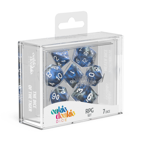 Oakie Doakie Dice RPG set Liquid Steel