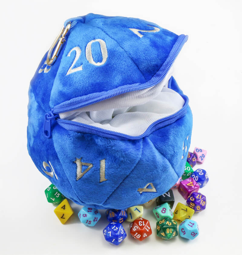 D&D D20 Plush Dice Bag Blue