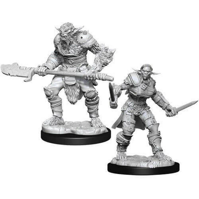 D&D Nolzurs Marvelous Unpainted Miniatures Bugbear Barbarian Male & Bugbear Rogue Female